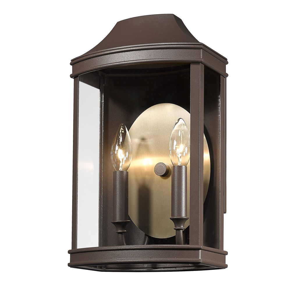 Golden Lighting 4308-OWM TBZ-BCB Cohen TBZ Outdoor Wall Mount in Textured Bronze with Brushed Champagne Bronze Shade